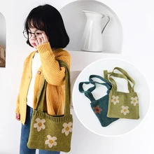 Ручной вязаный, шерстяной пряжи Детский кошелек для монет сумка осень-зима мягкие маленькие Сумки милый подарок для детей, сумка для хранения