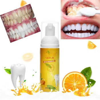 

Tooth Care Natural Stain Removal Whitening Baking 60ml Foam Toothpaste Deep Liquid Orange Fresh breath Y809