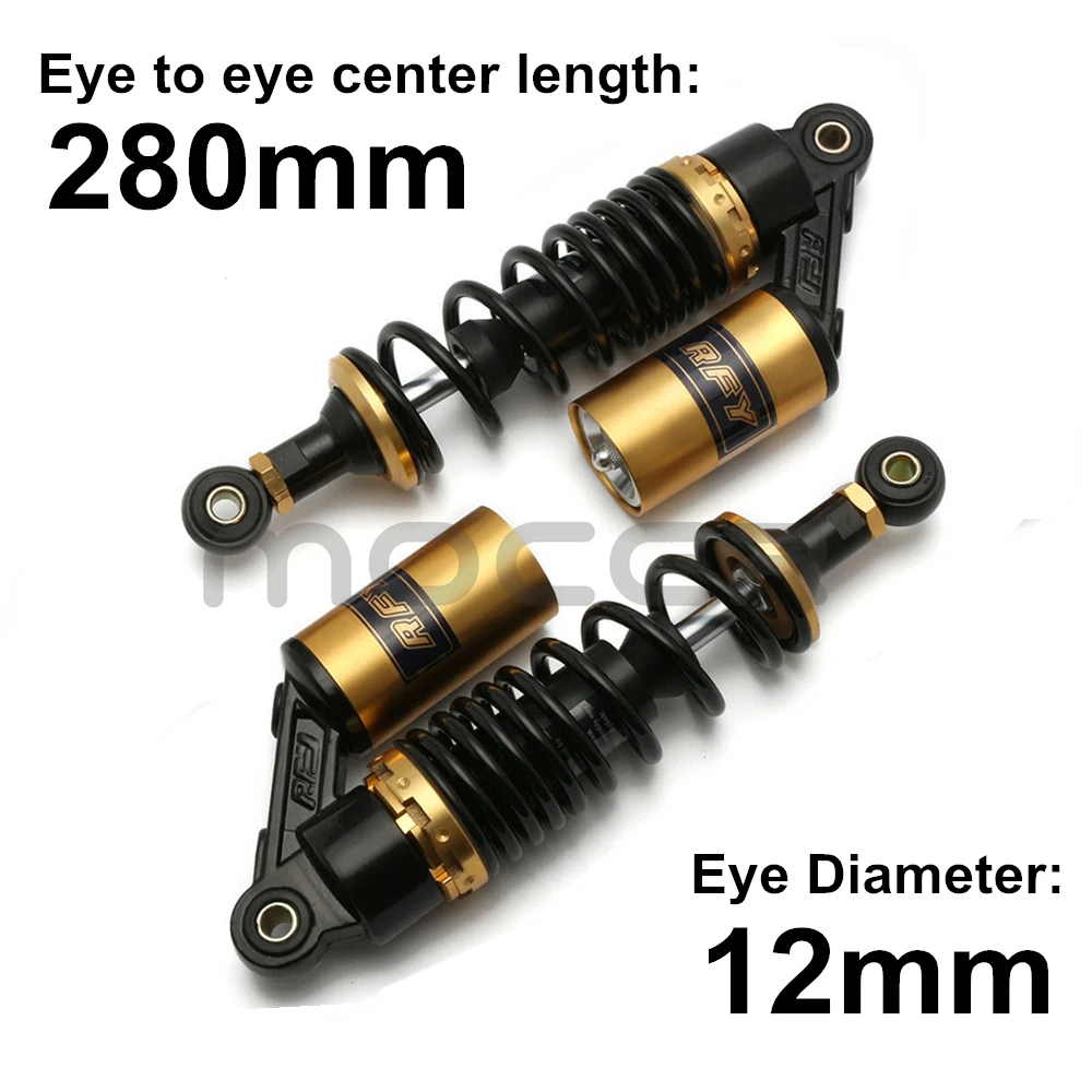 

Universal 11" 280mm Eye Diameter 12mm Motorcycle Air Shock Absorber Rear Suspension For Yamaha Motor Scooter ATV Quad Dirt Bike