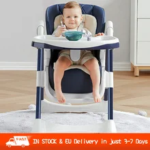 Luxurious Multi-Function Reclining Baby High Chair With Wheel Children's Dining Table Chair Baby Sleeping Chair Easy Set Up
