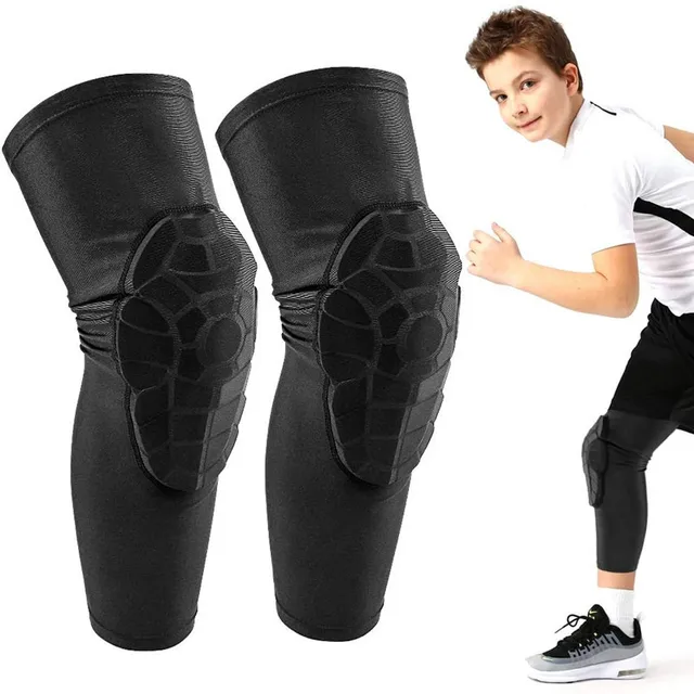 2PCS Kids Youth Sports Honeycomb Compression Knee Pads Children Leg Sleeve Guard Protective Gear for Basketball Football Cycling 1