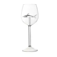 Creative Glass Red Wine Glass Goblet Cocktail Glass Fully Clear Wine Glass Exquisite Round Shark Wine Glass