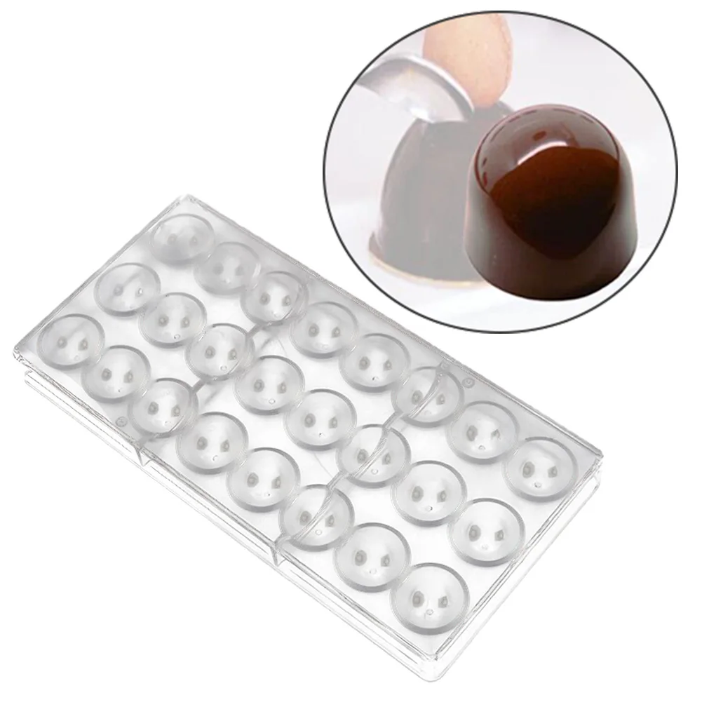 

Fondant Ice Cube Jelly Plastic Molds Transparent Round Shape PC Chocolate Mould Baking Pastry Tools