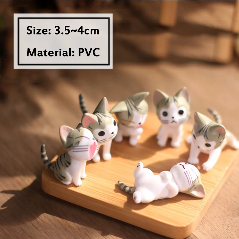 6 pcs one set BAIUFOR миниатюрный счастливый кот Рождественский подарок для детей Террариум аксессуары Волшебные садовые фигурки подарок на день Святого Валентина - Цвет: 6 pcs one set