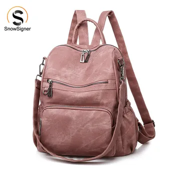 

Brand designer women's backpack new fashion wild quality soft leather leisure travel large capacity bag purse for teenager girls