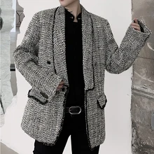 Для мужчин и женщин; сезон осень-зима; приталенный Блестящий повседневный костюм с блестками; куртка; верхняя одежда; Мужская Уличная одежда; винтажный Блейзер; пальто; одежда для сцены