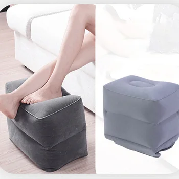

Three-Layer Inflatable Flocking Footrest Mat Portable Footrest Pillow Pad for Travel Flight