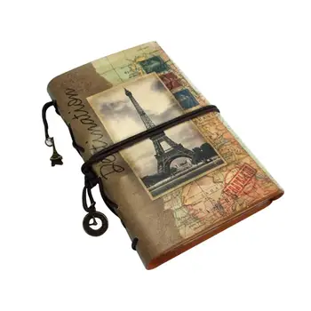 

1PC Vintage Sketchbook Spiral Bound Notebook Refillable Europear Style Retro Diary Sketchbook Journal Notepad with Zipper Pocket