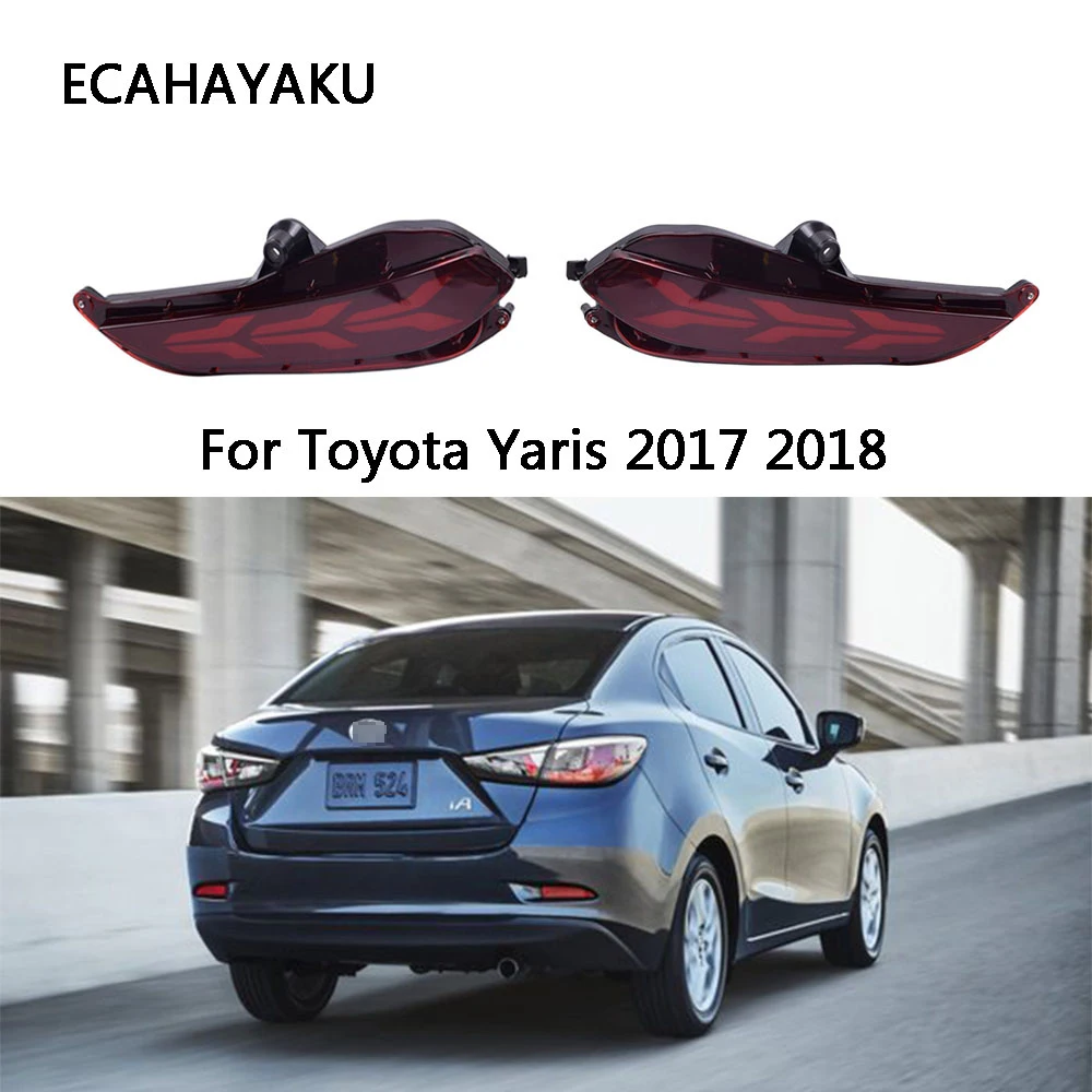 ECAHAYAKU 2 шт. автомобиль светодиодный дневные ходовые огни для Toyota Yaris 2017 2018 задний