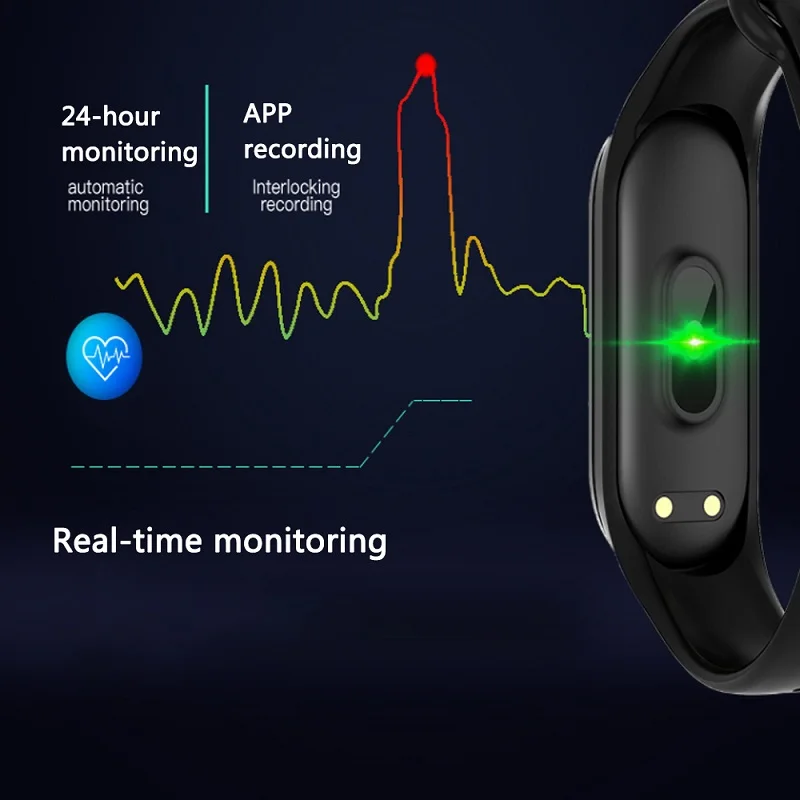  M4 Smart Band Heart Rate Blood Pressure Sport Smart band M4 Smart Bracelet Heart Rage Ftness Sleep  - 4000344761488