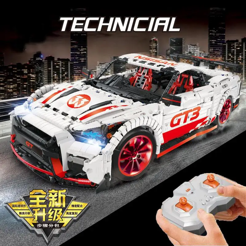 23010 GT-R RC гоночный автомобиль с функцией двигателя дистанционного управления MOC-22970 технологические строительные блоки кирпичи светодиодные 3408 шт. подарок для детей