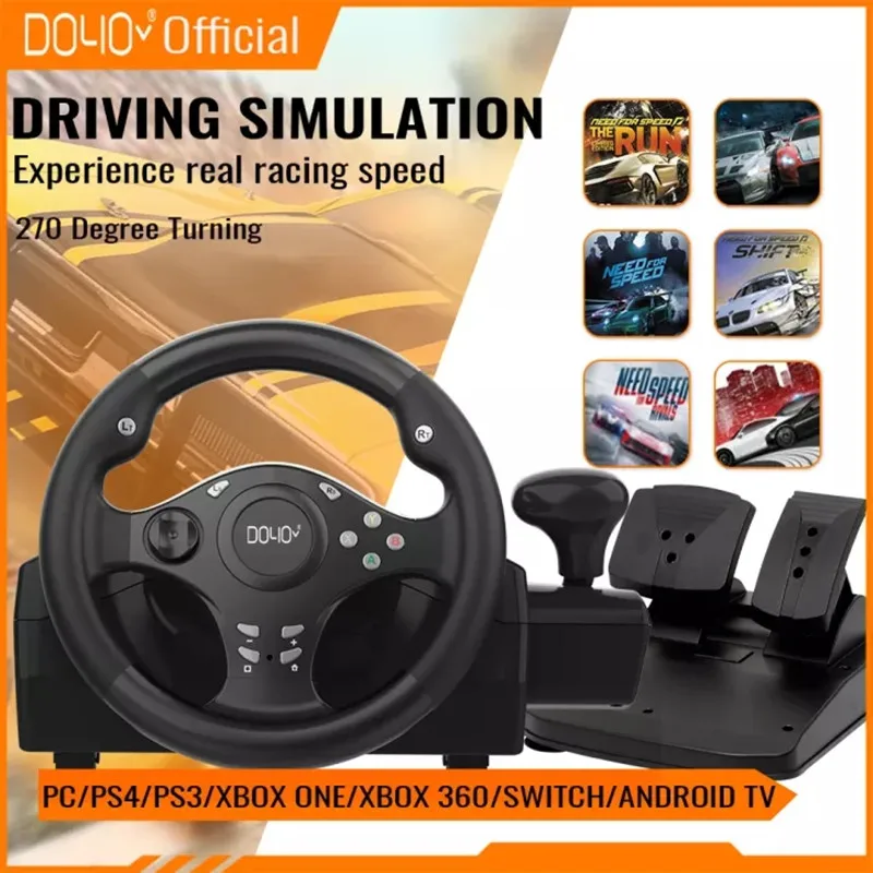 DOYO Gaming Racing Wheel with Pedal 270 Degree Steering