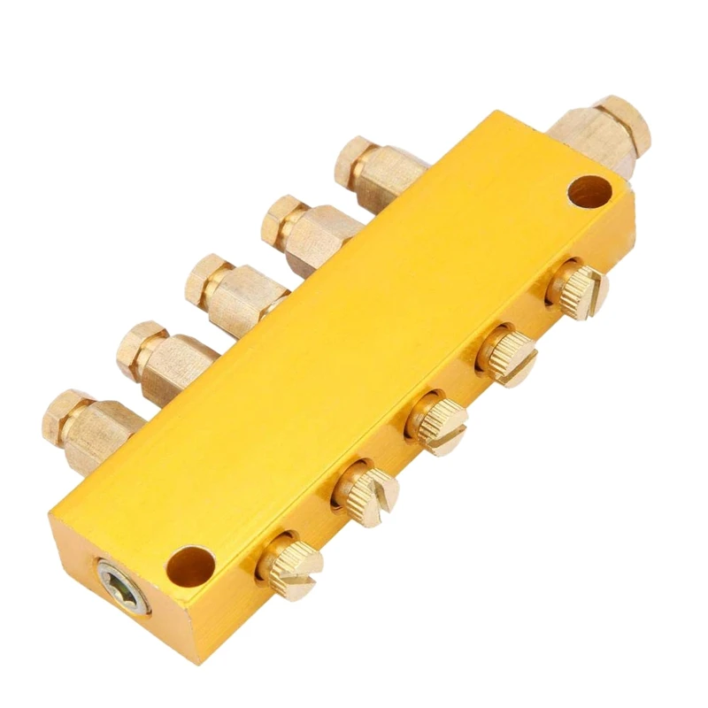 

Lubricating Oil Distributor Air Pressure Regulating Distributor Manifold Block 6Mm Inlet 4Mm Out Oil Piston Distributor Gardenin