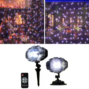 

Mini Snowfall Projector Moving Snow Outdoor Garden Laser Snowfall Projector Light With Remote Control waterproof ip65 for Party