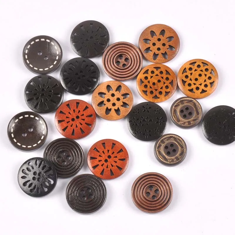 Craft Buttons Sewing Buttons - Wooden Buttons in Bulk Buttons for Crafts  Button Mix Color- 20pcs Buttons