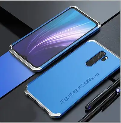 Металлический каркас телефона чехол для Xiaomi Redmi Note 8 Pro тонкий жесткий алюминиевый Гибридный корпус ПК для Xiaomi Redmi Note 8 Pro чехлы - Цвет: Blue Sliver