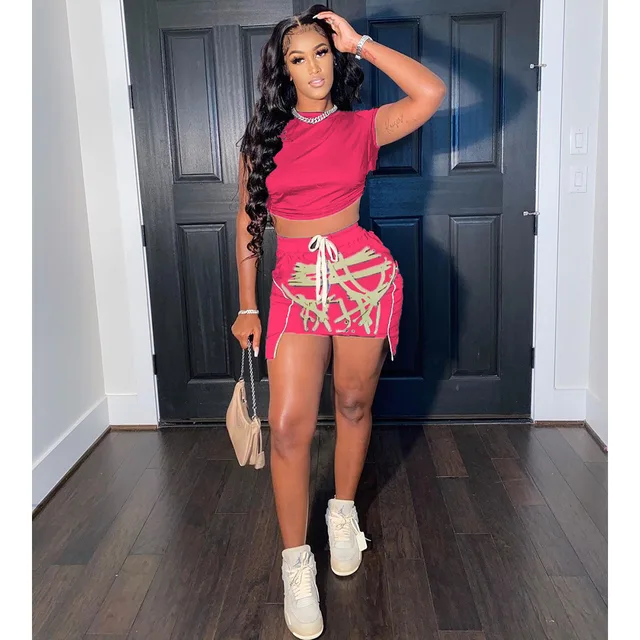 2 Piece Set Women Skirt Top Summer | 2 Piece Set Women Short Skirt Top -  Summer - Aliexpress