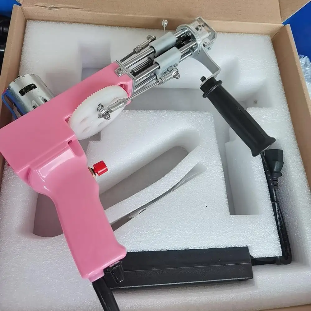 2 In 1 Tufting Nail Gun Cut Loop Pile Electric Carpet Rug Weaving Knitting Flocking Weaving Flocking Machine DIY Crochet