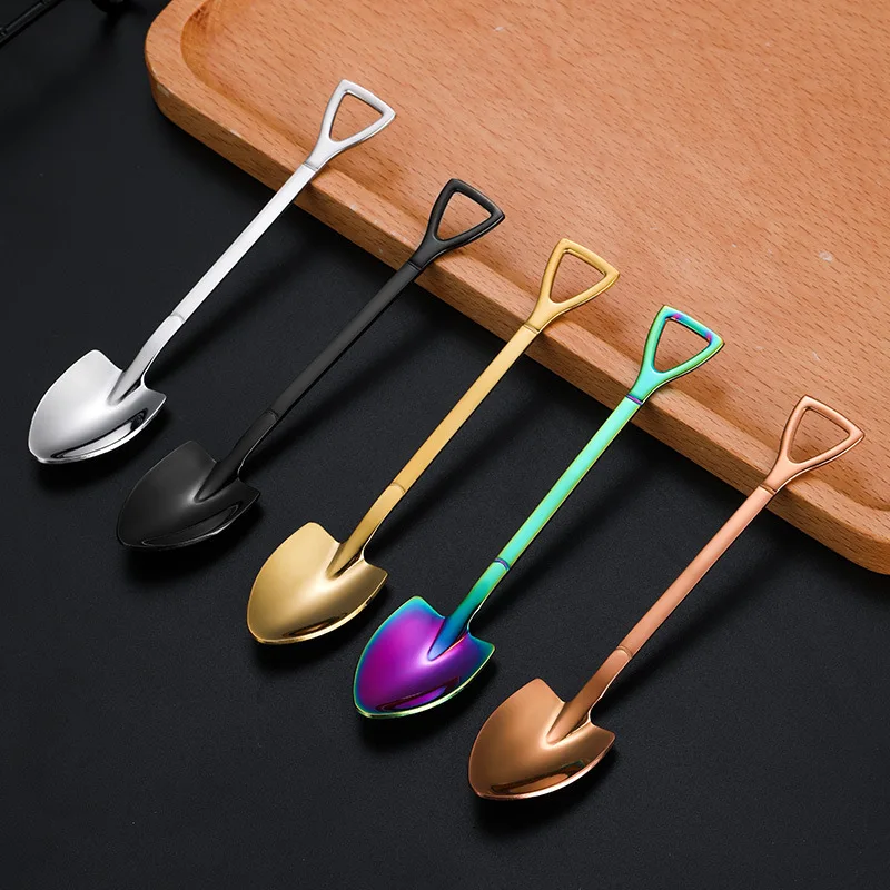 Fun Shovel Shape Multi-Color Steel Spoons 1 Fun Shovel Shape Multi-Color Steel Spoons 1