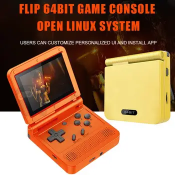 

v90 3-inch IPS screen Flip Handheld console dual open system game console 16 simulators retro PS1 kids gift 3D new game