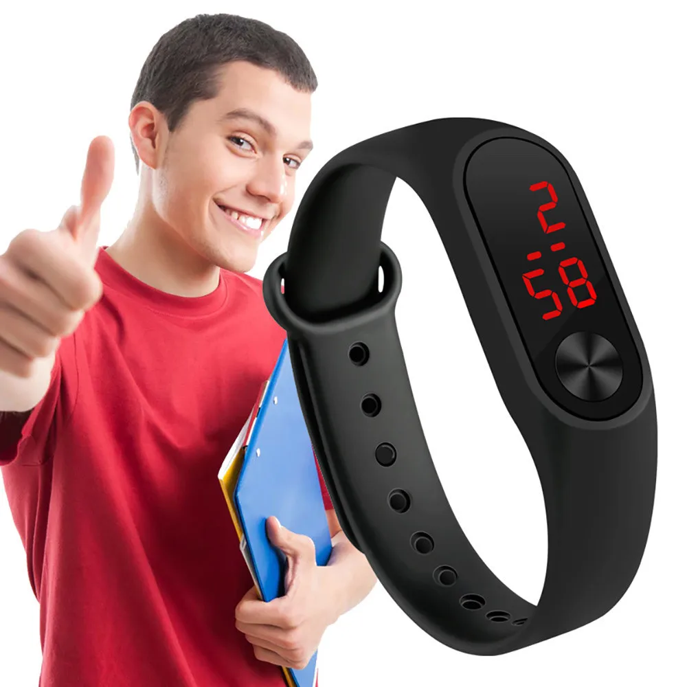 Детские часы Детские светодиодные цифровые спортивные часы для мальчиков и девочек мужские и женские Электронные Силиконовые наручные часы-браслет