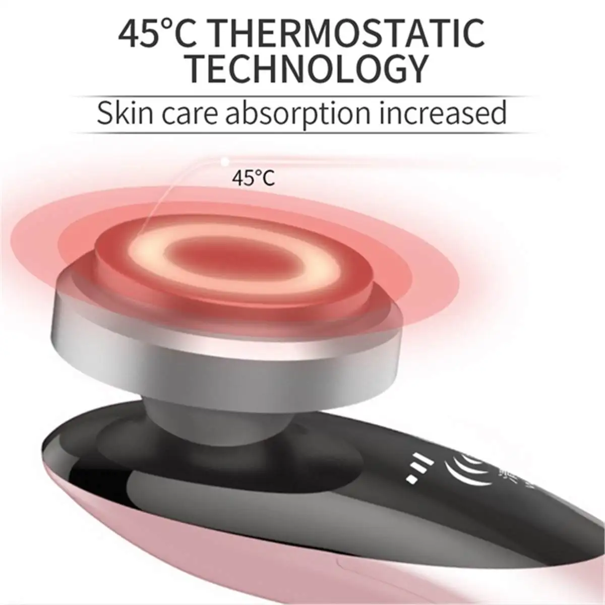NEW 45°C Heating Ultrasonic Vibration EMS Micro-Current Whitening Anti-Wrinkles Freckles Removal Facial Beauty Instrument USB