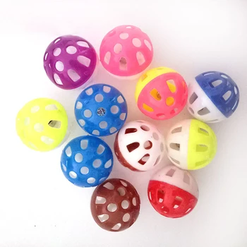 

10pcs/pack Rolling Bell Ball Hollow Cat Bird Toy Interactive Training Toys Plastic Funny Pet Supplies Random Color