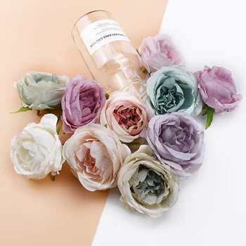 

2/10 Pieces Roses flowers for scrapbooking autumn decoration vases for household products wedding home decor Artificial flowers