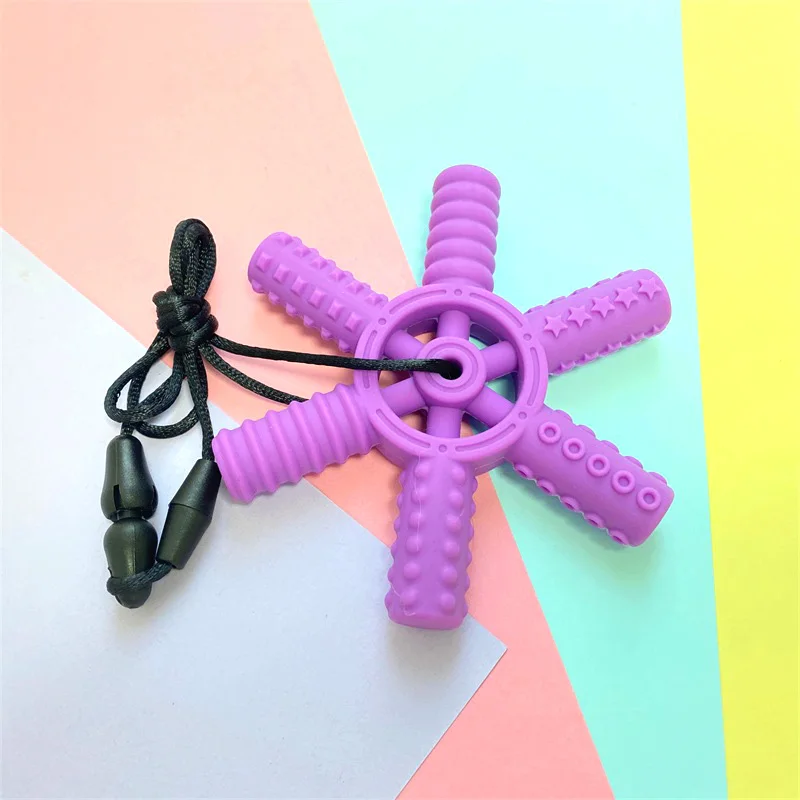 1PCS Baby Teether Sensual Chew Creative Pendant Necklace Molar Stick Sensory Pandent Toy Therapy Tools for Autism 4