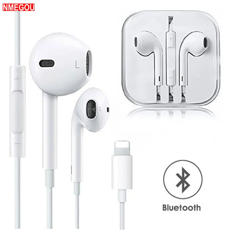 

For Apple IPhone 7 In Ear Stereo Headphones with Microphone Wired Bluetooth Earphone for IPhone 8 7 Plus X XR XS Max 10 Headset