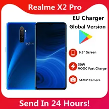 Global Version Realme X2 Pro 8GB 128GB Android 6.5" Snapdragon 855 Plus Octa-core 64MP Camera 4000mAh 50W VOOC Fast Charge NFC