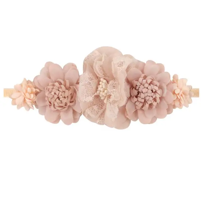 Floral Girls Headbands Newborn Baby Elastic Princess Hairbands Kids Pearl Flower Fresh Style Cute Hair Accessories Diademas 22