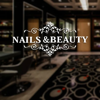 

Nail Beauty Shop Sticker Hair Salon Decal Neutral Poster Vinyl Wall Art Decals Decor Windows Decoration Nail Beauty Decal