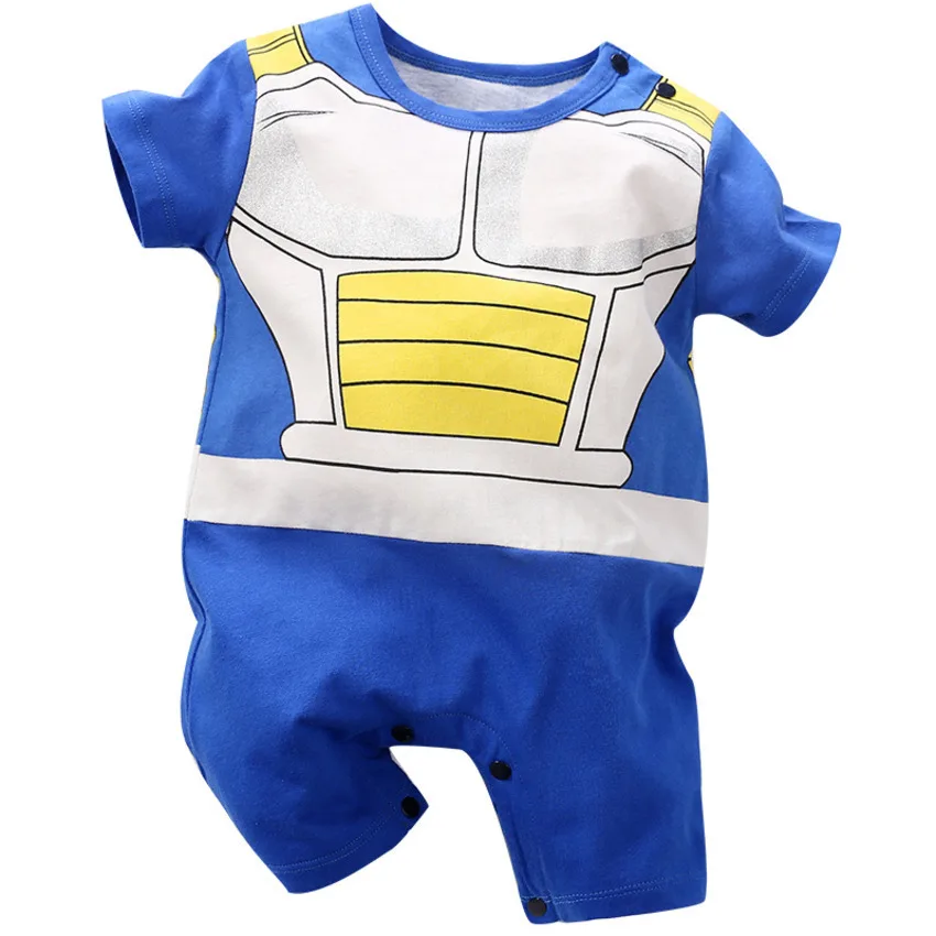 Детская одежда детские комбенизоны хлопок Dragon Ball Vegeta Комбинезоны для новорожденного прекрасный короткий рукав мультфильм одежда