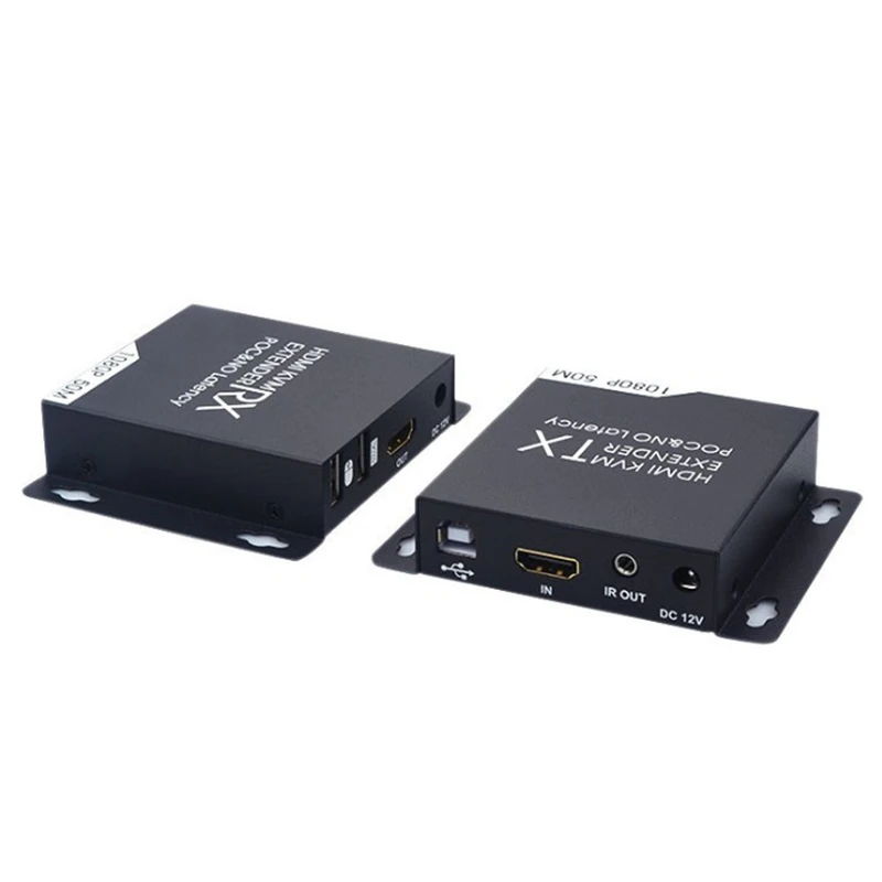 50 м HDMI KVM удлинитель HD 1080P CAT6 CAT6A CAT7 TX и RX ИК пульт дистанционного управления