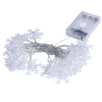 

6.89ft 2.1m 20 LED Snowflake Fairy String Light Battery Operated String Lighting for Christmas Wedding Patio Garland Party Decor