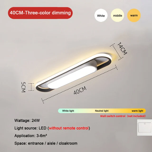 Led Ceil Light Rectangular For Kitchen Home Deco Chandelier Dining Bedrooms Sensor Lamp Modern Ceiling Lights For Living Room Trichromatic light