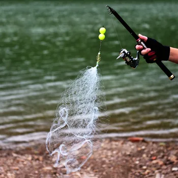 

LEO 2pcs Durable Copper Spring Shoal Fishing Netting with Luminous Beads Mesh Net For Night Fishing Fishing Tackle 3x3cm