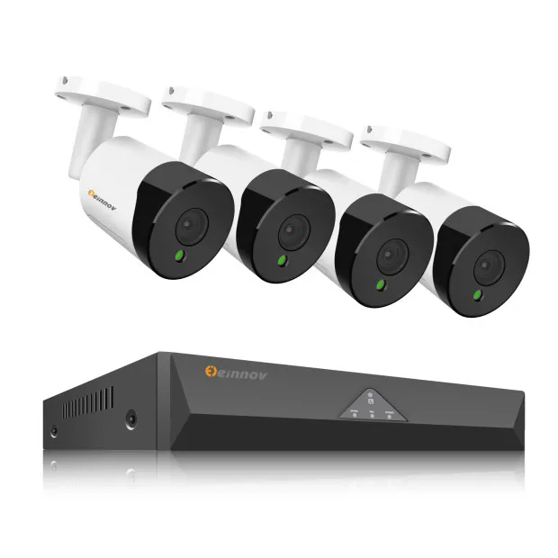 4PCS CCTV Cameras Einnov 4CH 3MP NVR POE CCTV камера система безопасности NVR аудио запись HD P2P наружное видеонаблюдение IR-CUT - Цвет: 4PCS CCTV Cameras