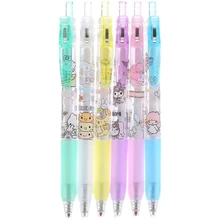 

6 kawaii Japanese Image Cartoon KT Cat Big Ears Dog Neutral Pen Black 0.5 mm Cartoon Student Supplies School Office Supplies Sta