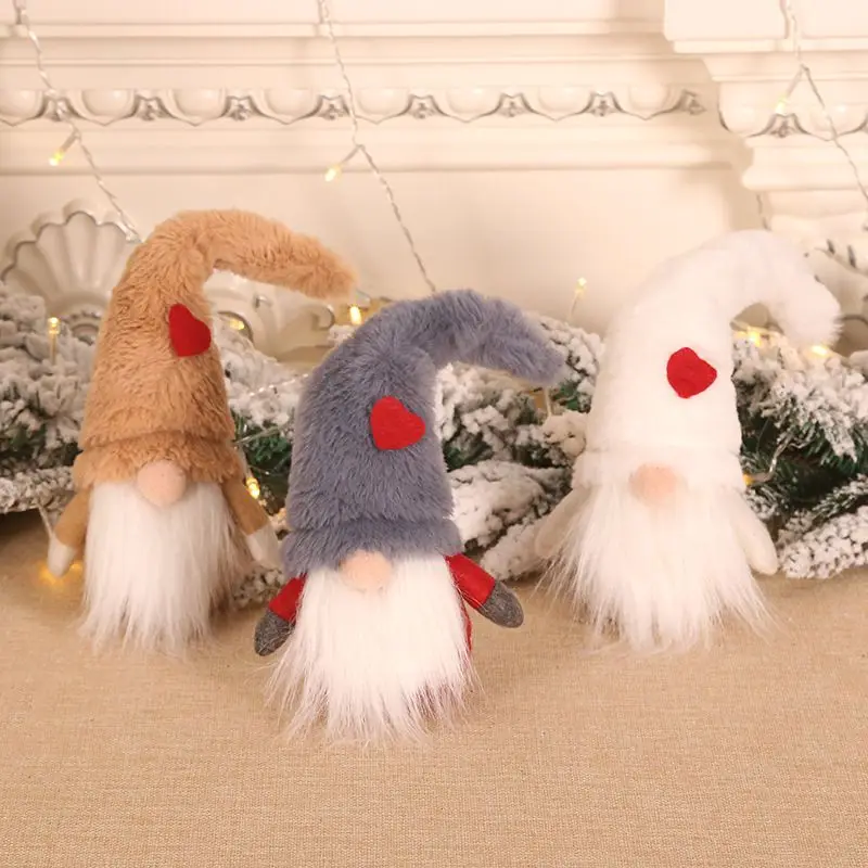 

Long Beard Plush Hat Gnome Doll Christmas Tree Pendant Decorations For Home Nordic Elf Figurine Chrismas Ornaments Kids Gifts