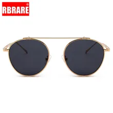 RBRARE металлические круглые солнцезащитные очки для женщин роскошные солнцезащитные очки ретро очки для мужчин зеркальные очки винтажные Oculos De Sol Feminino