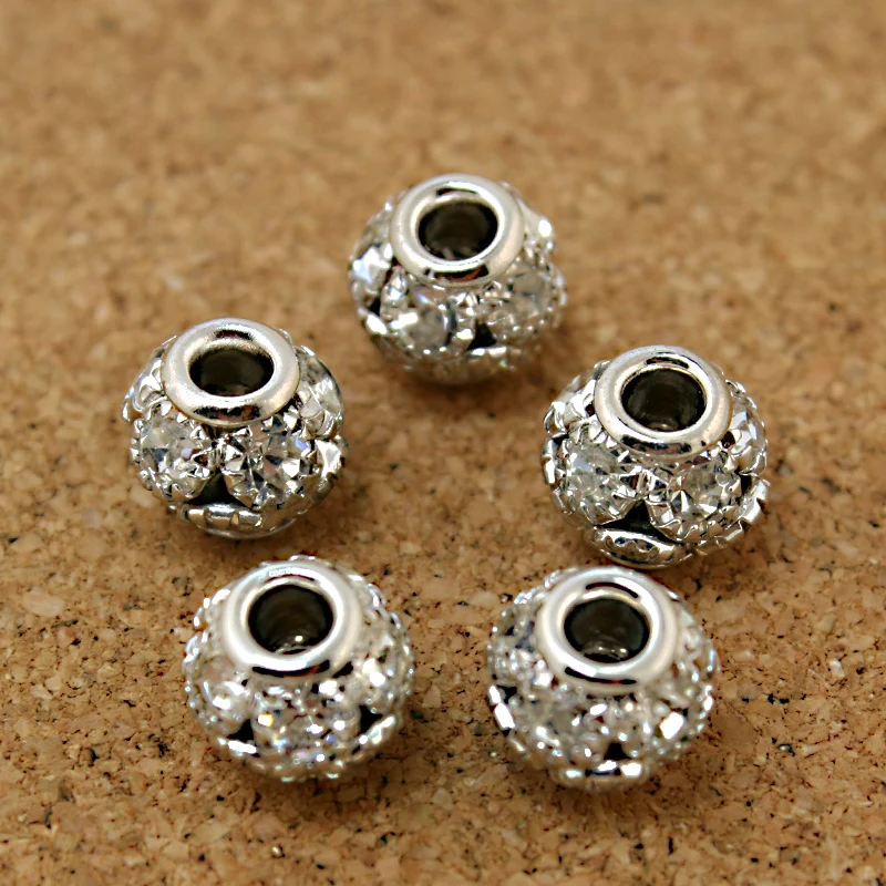 400pcs Perles D'espacement En Strass Acrylique En Laiton, Bord Ondulé