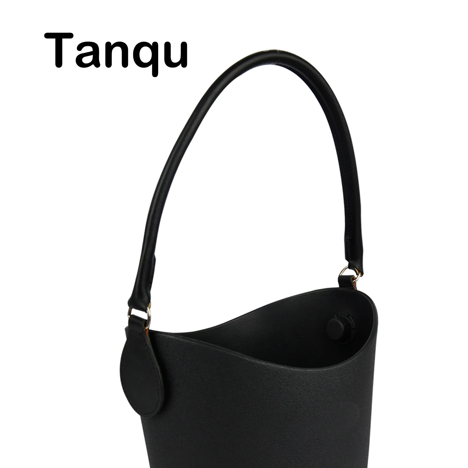 

TANQU 1 Piece Concise Round Leather Handle with D Buckle Drops for Classic Mini Obag Basket Bucket City Chic Women Handbag O Bag