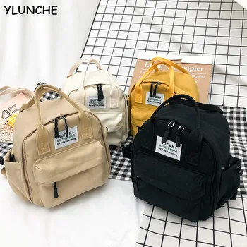 

2020 Small Fresh Ulzzang Black Yellow White Khaki Backpack Korea Lovely Ins Soft Bag Female Student Japanese Harajuku Backpack