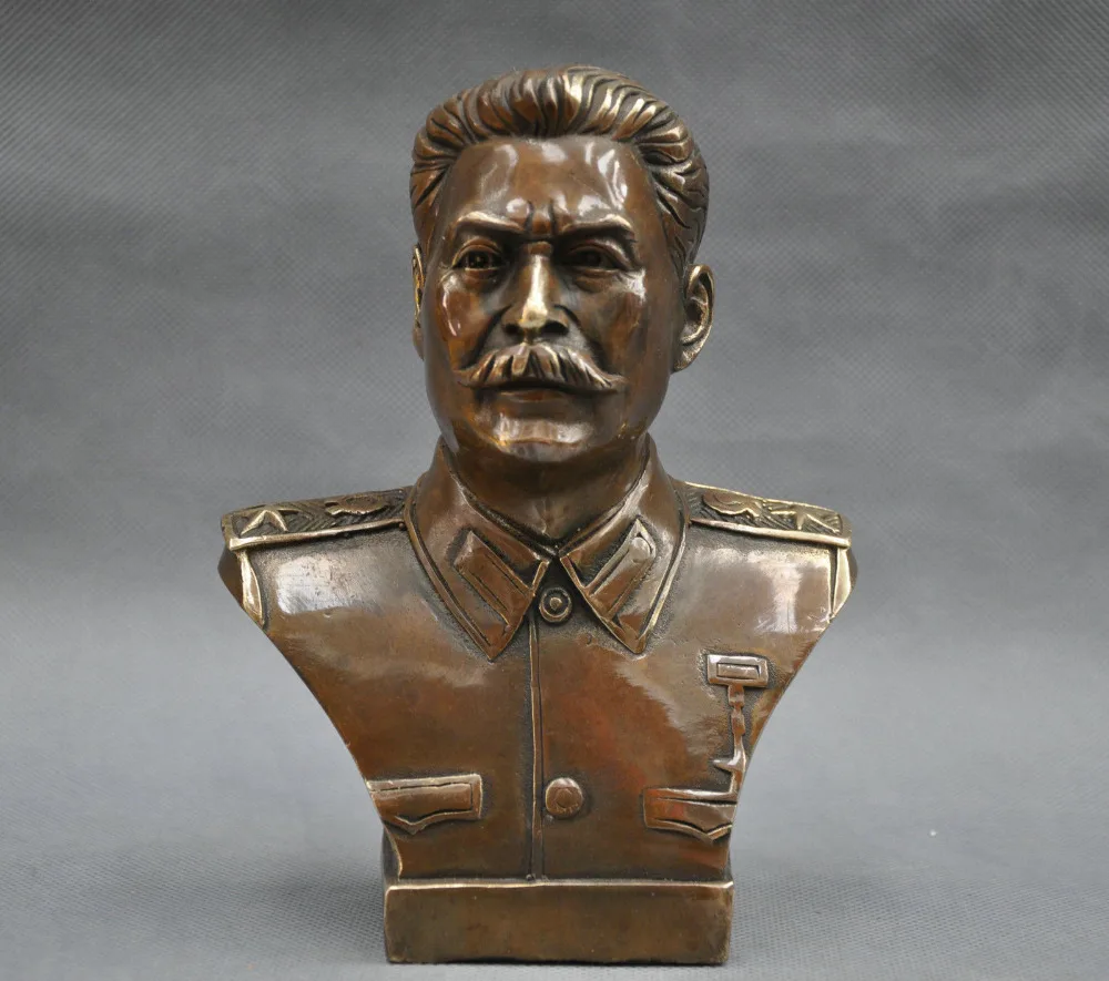 

6'' Russian Leader Joseph Stalin Bust Bronze Statue Free shipping
