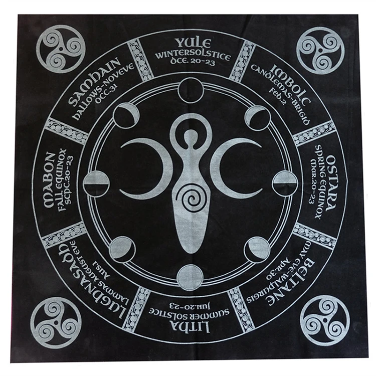 Кольцо богини фазы Луны Таро Luen Rune Tarot Волшебная церемония ткань пятиконечная