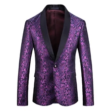 Мужская одежда в европейском и американском стиле осенне-зимний фиолетовый модный костюм с длинными рукавами в винтажном стиле