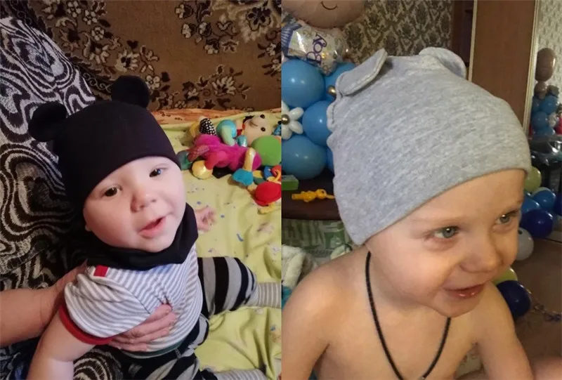 Ear cotton boys girls cap scarf