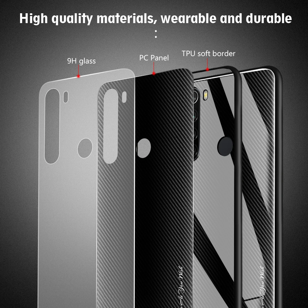 Чехол с градиентным стеклом для Xiaomi Redmi Note 8 Pro задняя крышка противоударный чехол для телефона Redmi Note8 Hongmi Note 8Pro
